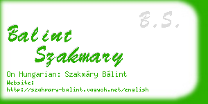 balint szakmary business card